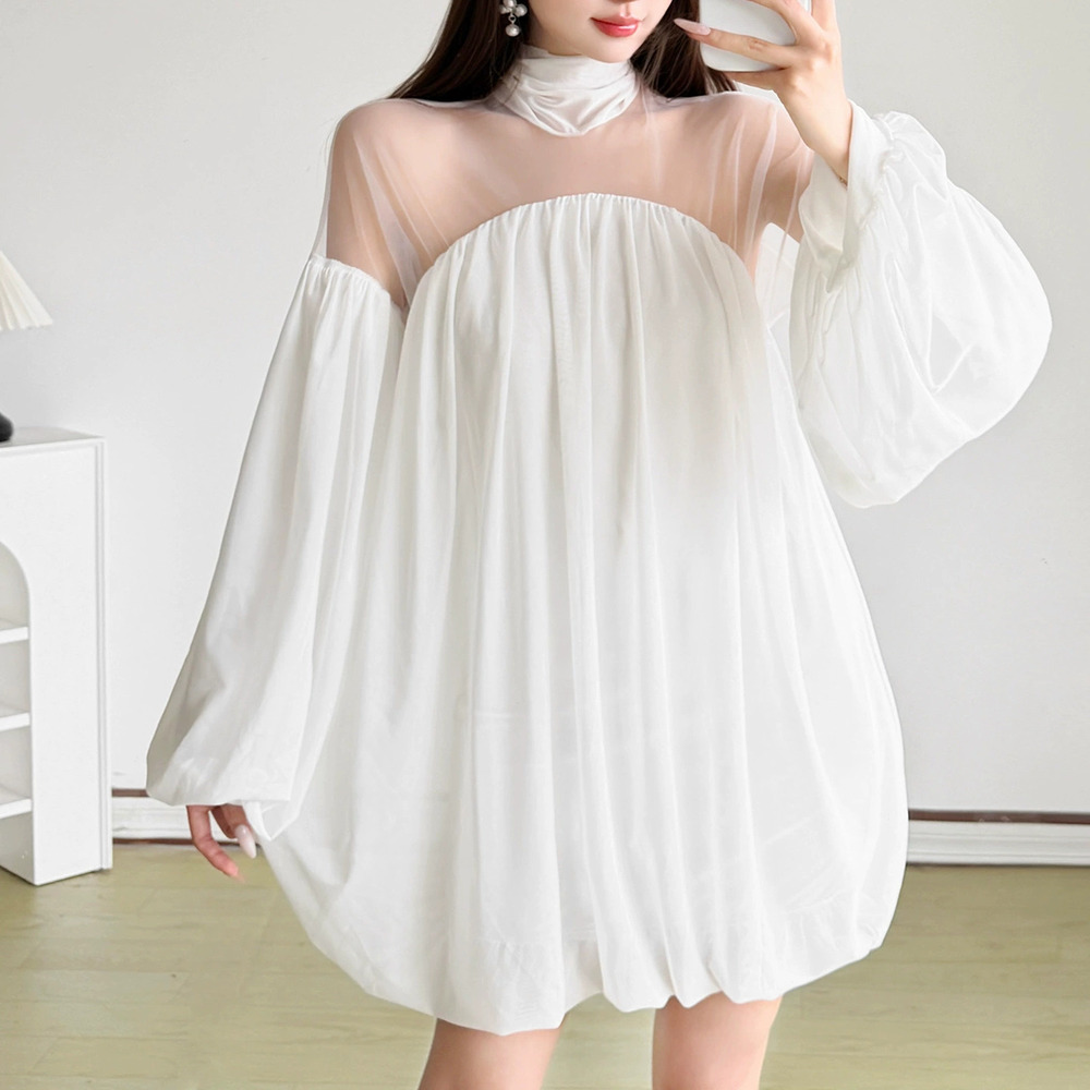 Zara Summer Romantic Beach Strapless Halter Neck Puffy Dress